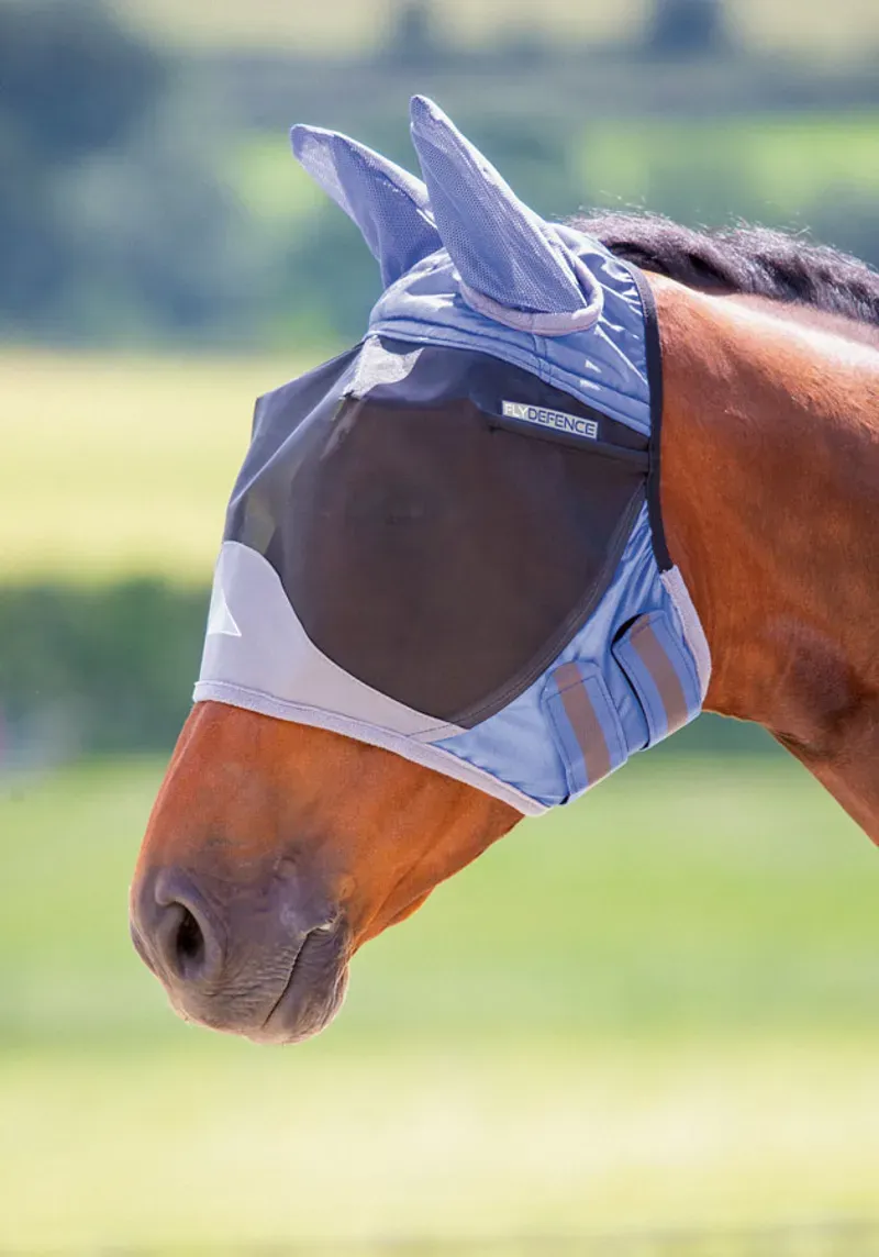 Shires Deluxe Fly Mask With Ears And Nose Pony - Burgundy