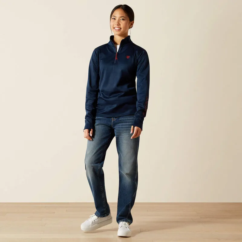 Ariat Team EQ 1/2 Zip Pullover Ladies - Navy-2