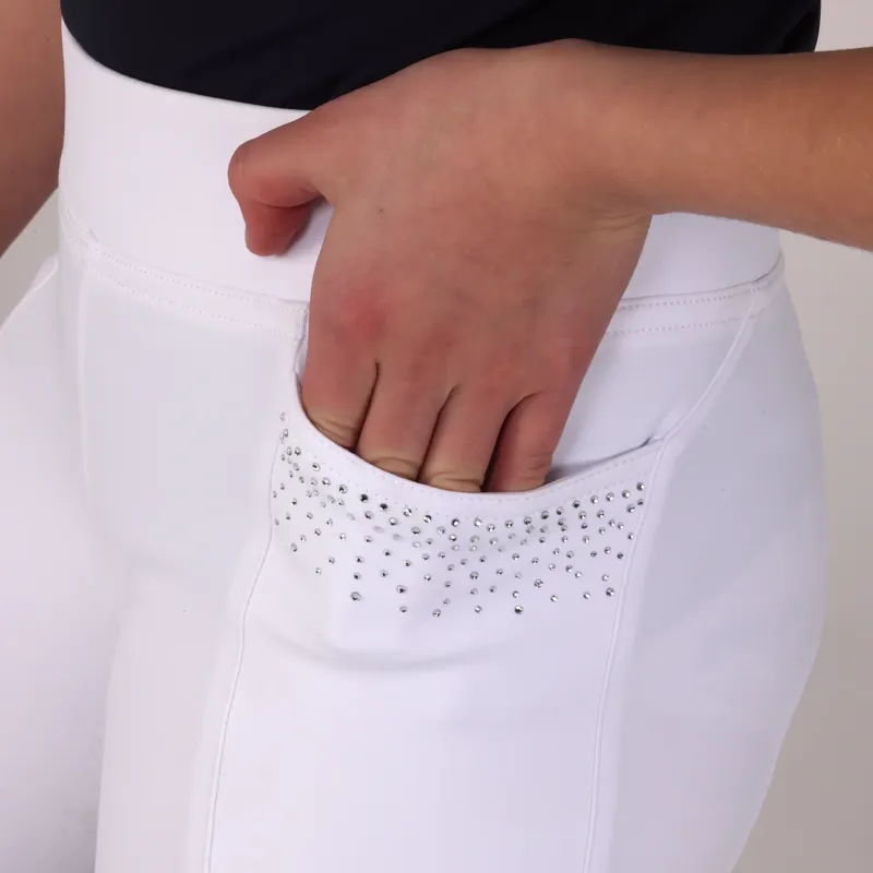 Shires Aubrion Optima GX Young Rider Riding Tights 11-12 - White-1