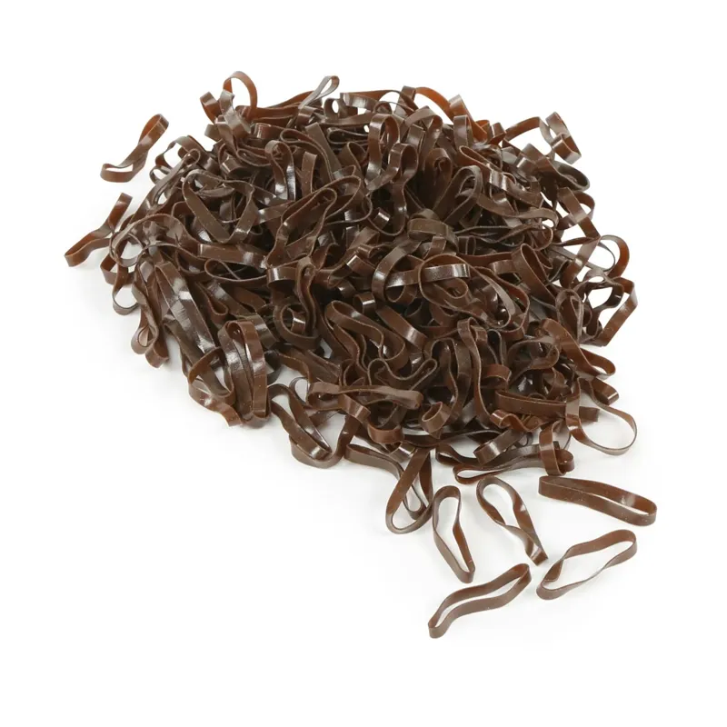 Shires EZI-GROOM Silicone Plaiting Bands - Brown