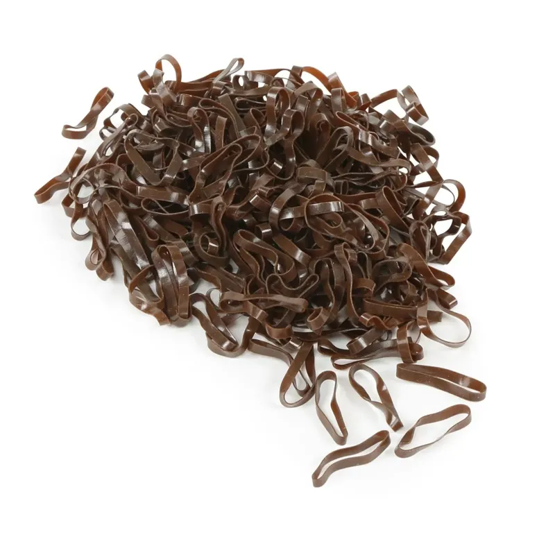 Shires EZI-GROOM Silicone Plaiting Bands - Brown-1