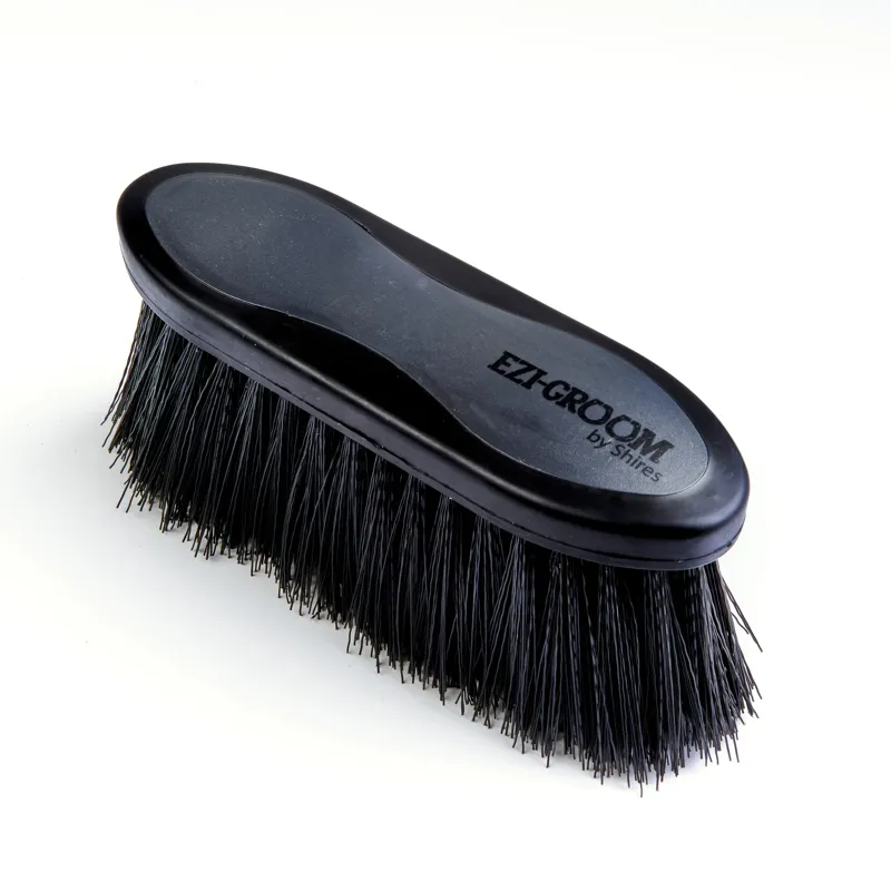 Shires EZI-GROOM Grip Long Bristle Dandy Brush - Black