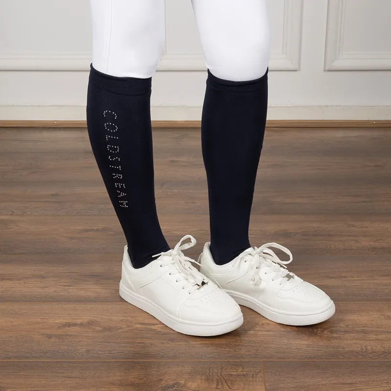 Coldstream Rochester Diamante Riding Socks Childs - Navy