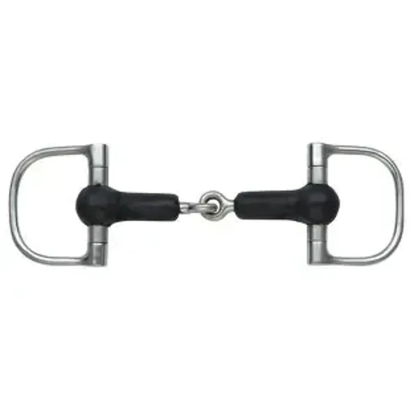 Shires Rubber Jointed Dee Snaffle Bit 5.5 inch - Black