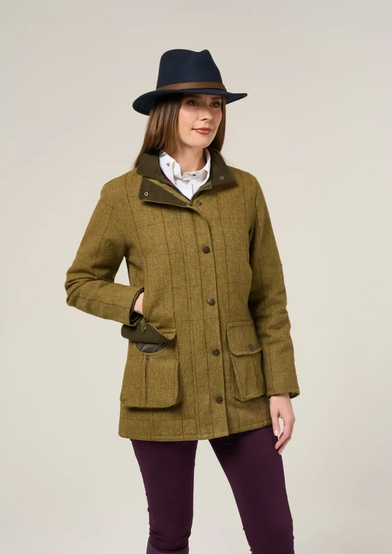 Allen and Paige Rutland Ladies Tweed Waterproof Coat Small - Litchen-2