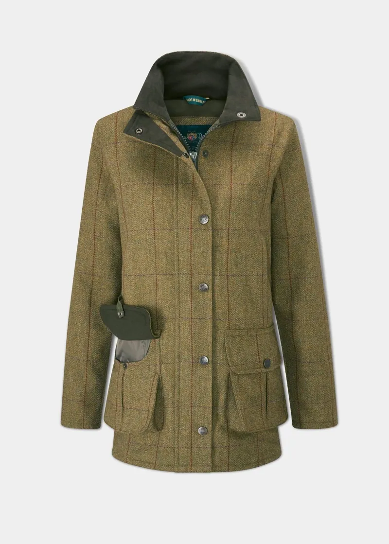 Allen and Paige Rutland Ladies Tweed Waterproof Coat Small - Litchen