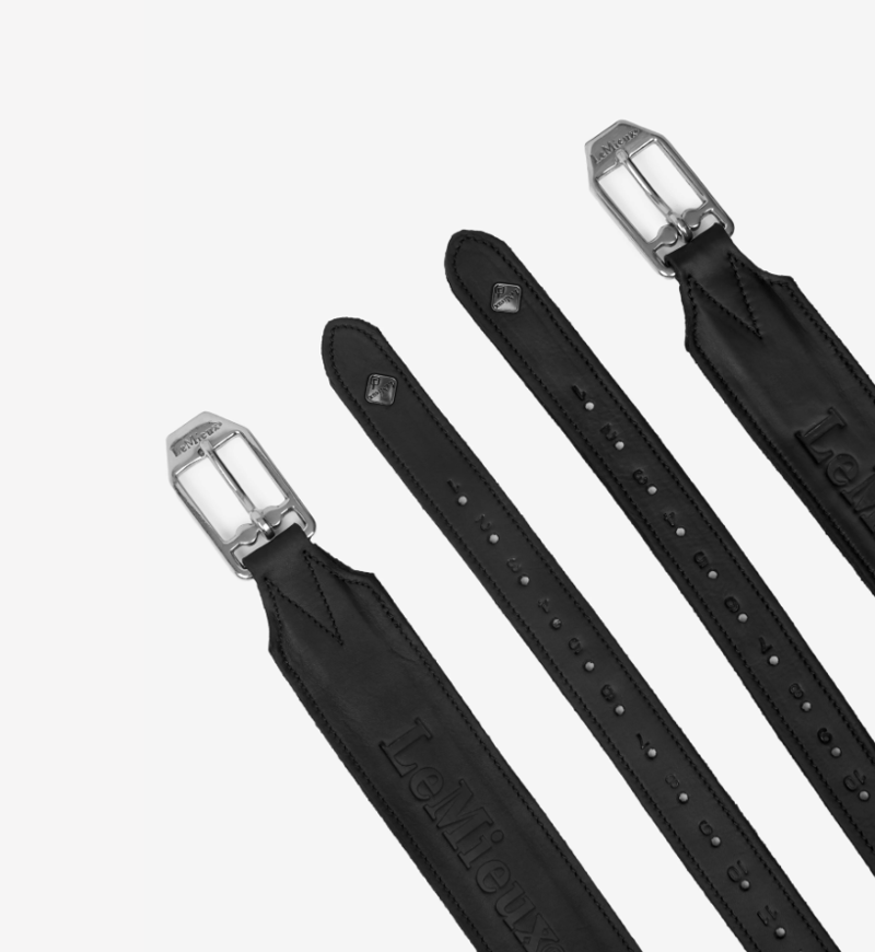 LeMieux Vector Pro Stirrup Leather Black 145 cm-1
