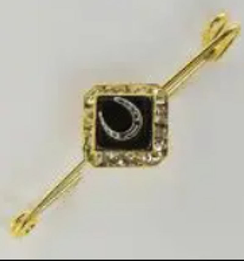 Showquest Rhombus Stock Pin Onyx Crystal