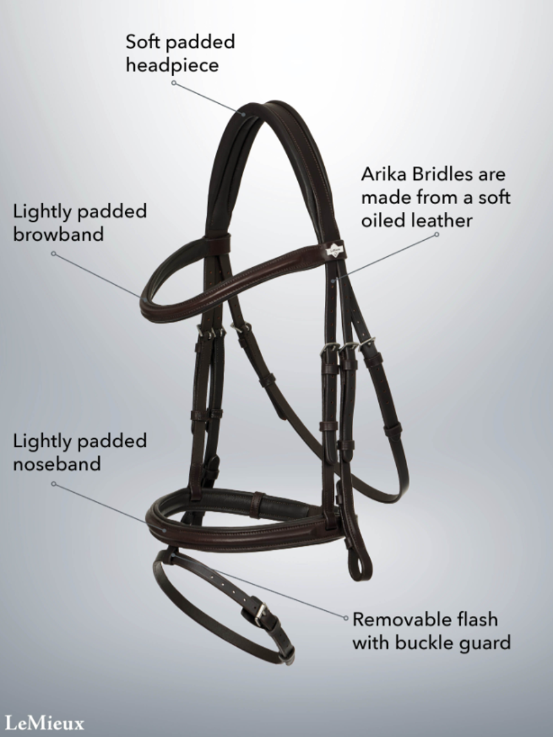 LeMieux Arika Classique Flash Bridle - Black-2