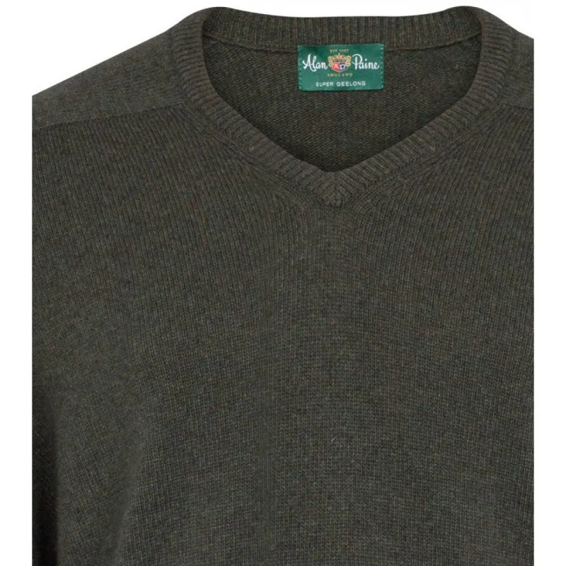 Allen and Paige Stratford Long Sleeve V Neck Jumper Medium - Loden-1