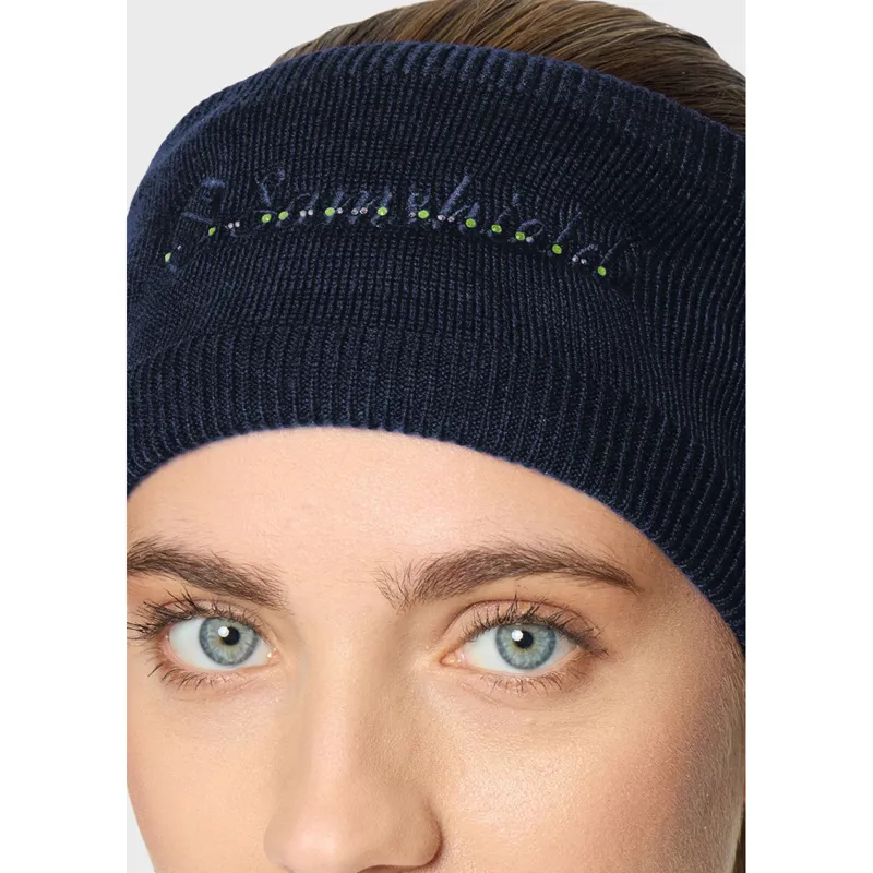 Amalie Crystal Ear Warmer - Navy-1