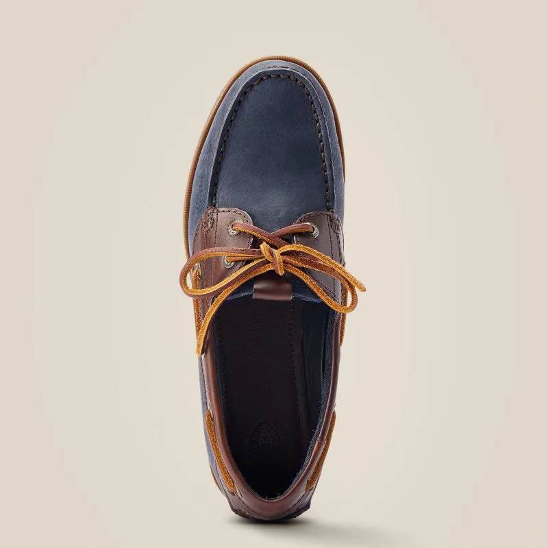 Ariat Antigua Ladies Deck Shoe - Navy/ Chocolate-4