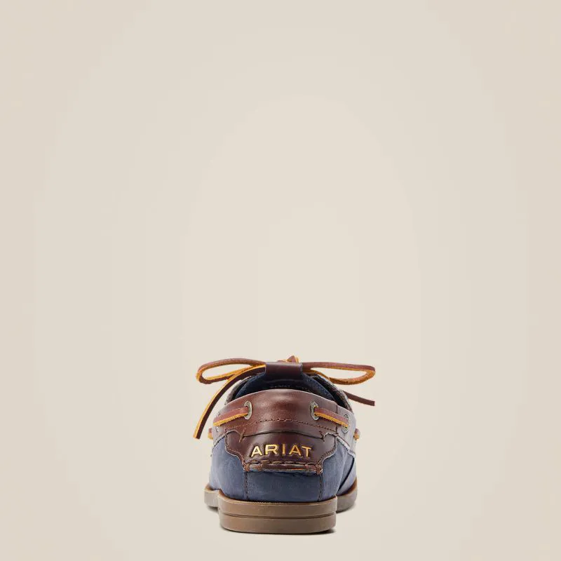Ariat Antigua Ladies Deck Shoe - Navy/ Chocolate-5