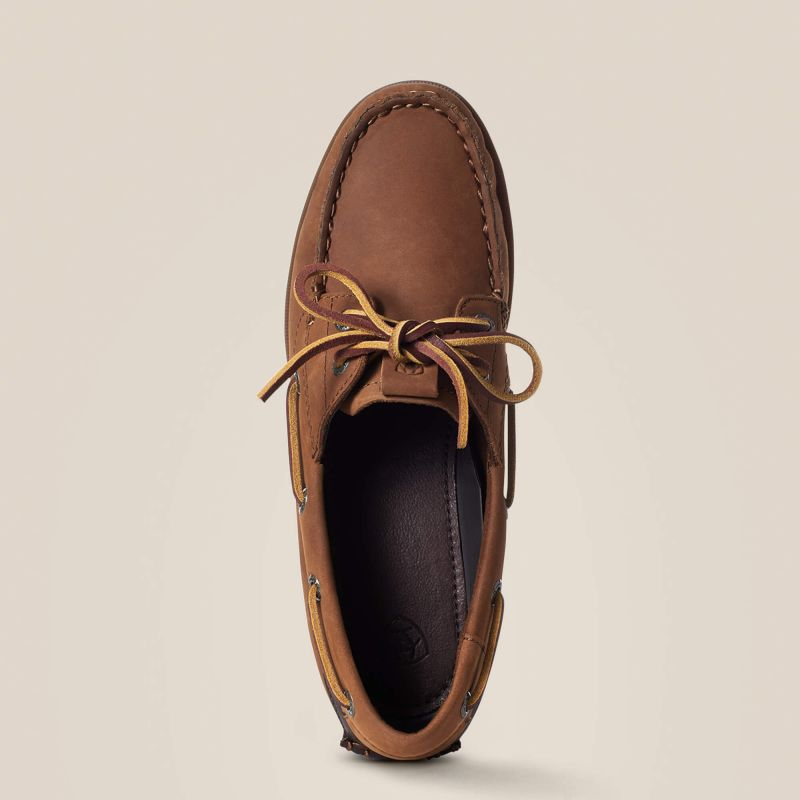 Ariat Antigua Ladies Deck Shoe - Walnut-1