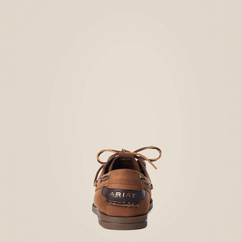 Ariat Antigua Ladies Deck Shoe - Walnut-3