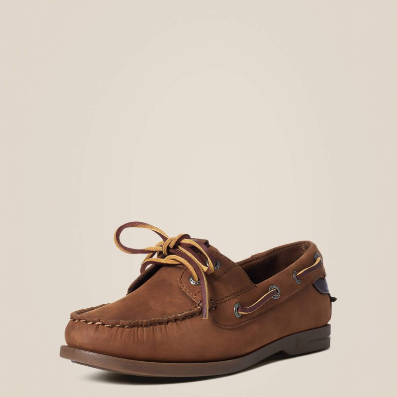 Ariat Antigua Ladies Deck Shoe - Walnut-6