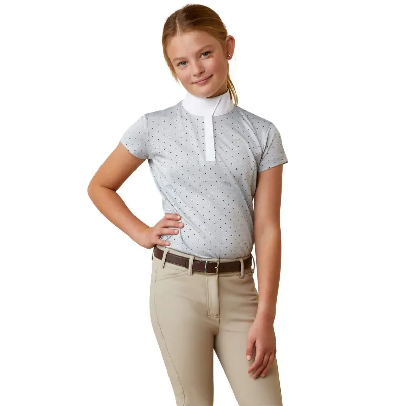 Ariat Aptos Girls Show Shirt - Pearl Grey Dot