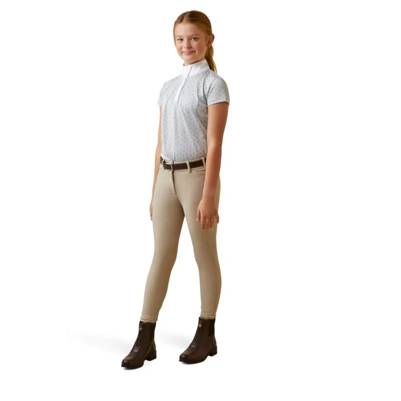 Ariat Aptos Girls Show Shirt - Pearl Grey Dot-1
