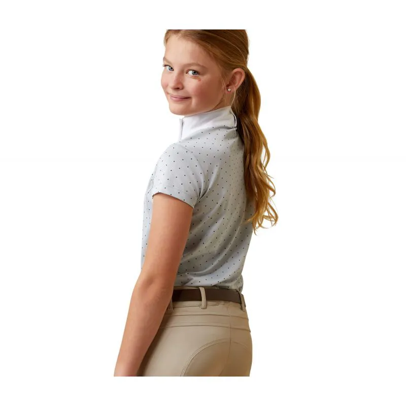Ariat Aptos Girls Show Shirt - Pearl Grey Dot-2