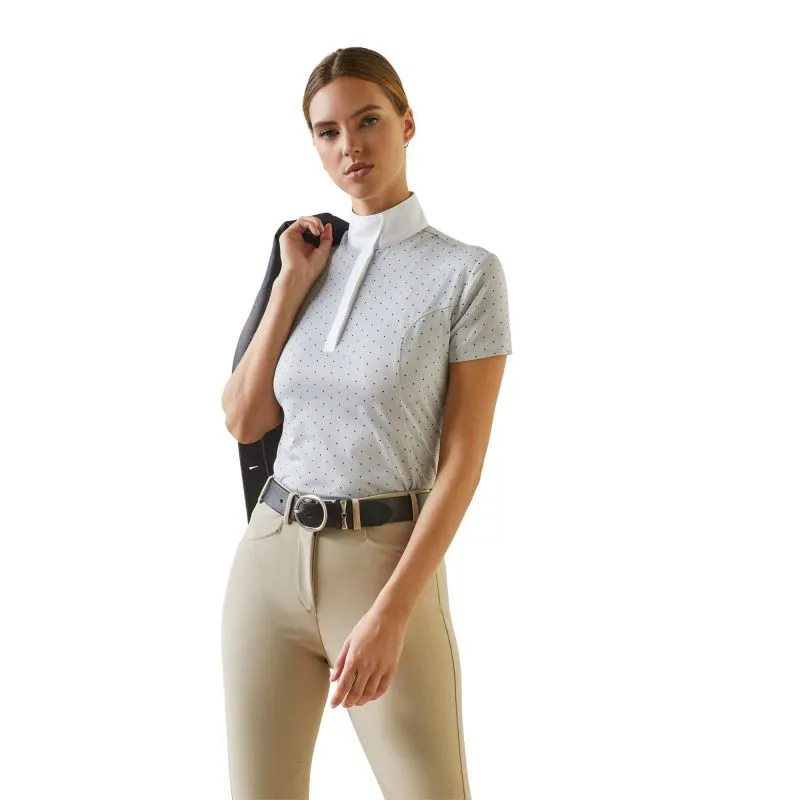 Ariat Aptos Ladies Show Shirt - Pearl Grey Dot