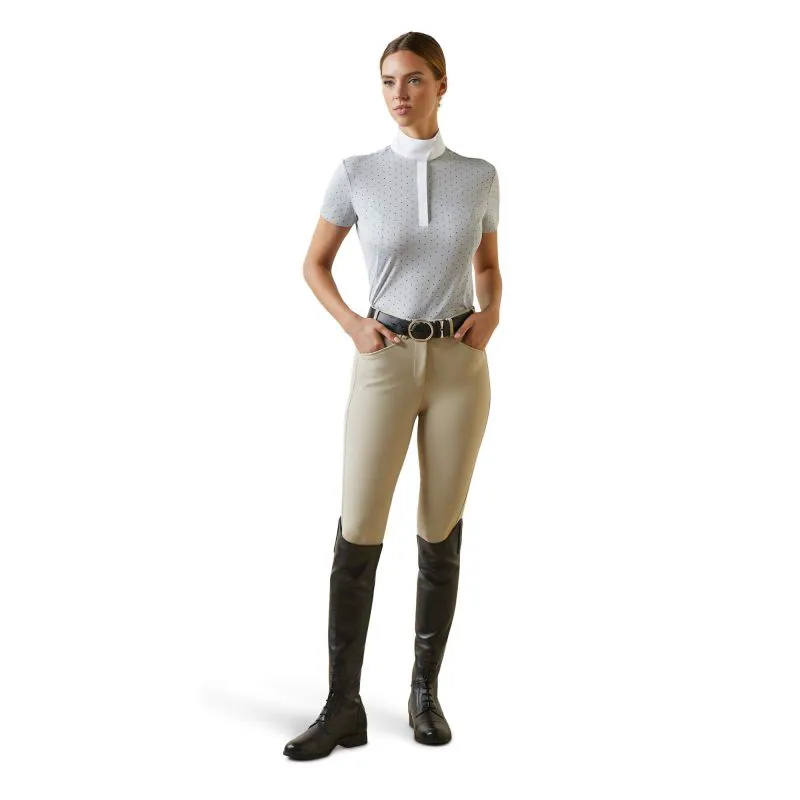 Ariat Aptos Ladies Show Shirt - Pearl Grey Dot-1
