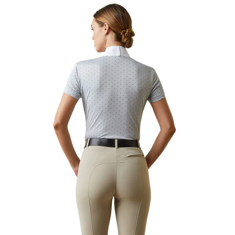 Ariat Aptos Ladies Show Shirt - Pearl Grey Dot-3