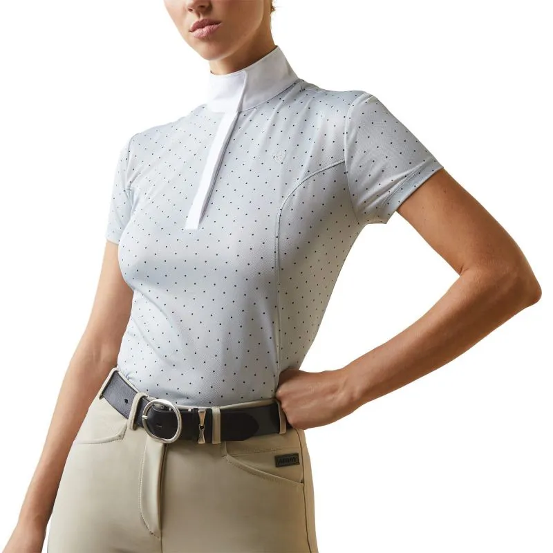 Ariat Aptos Ladies Show Shirt - Pearl Grey Dot-4