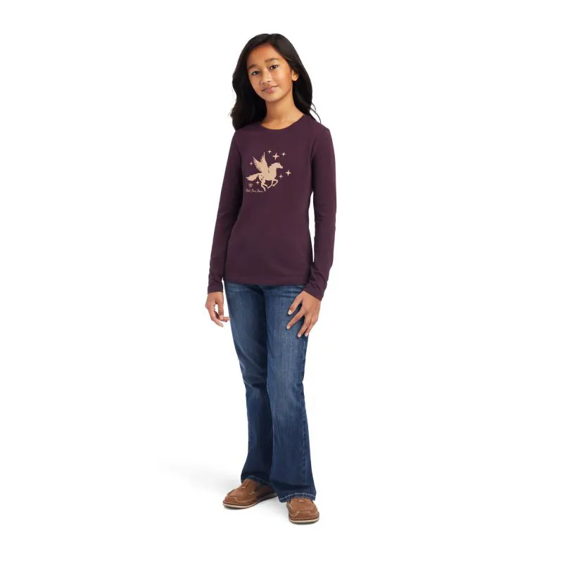 Ariat Dream Girls Long Sleeve T-Shirt - Mulberry-1
