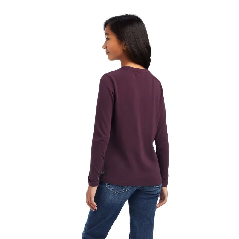 Ariat Dream Girls Long Sleeve T-Shirt - Mulberry-2