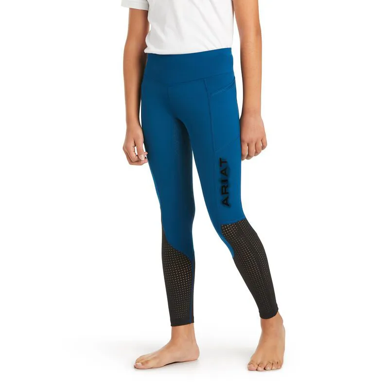 Ariat Eos Full Seat Children's Tights - Blue Opal