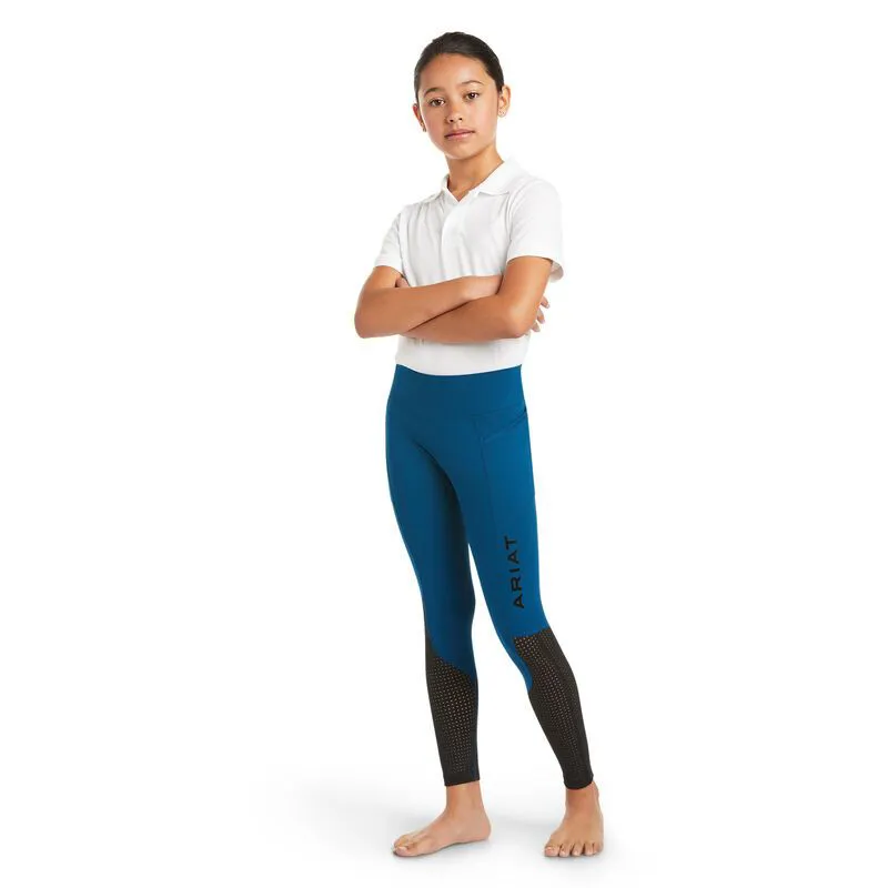 Ariat Eos Full Seat Children's Tights - Blue Opal-3