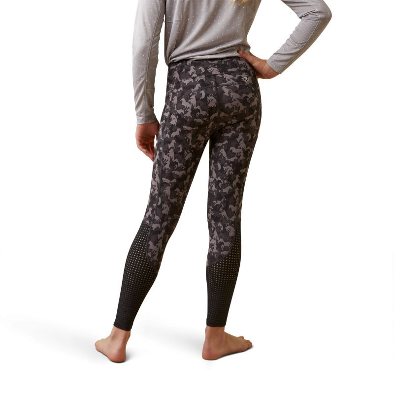 Ariat Eos Full Seat Children's Tights - Periscope Camo Horse-1