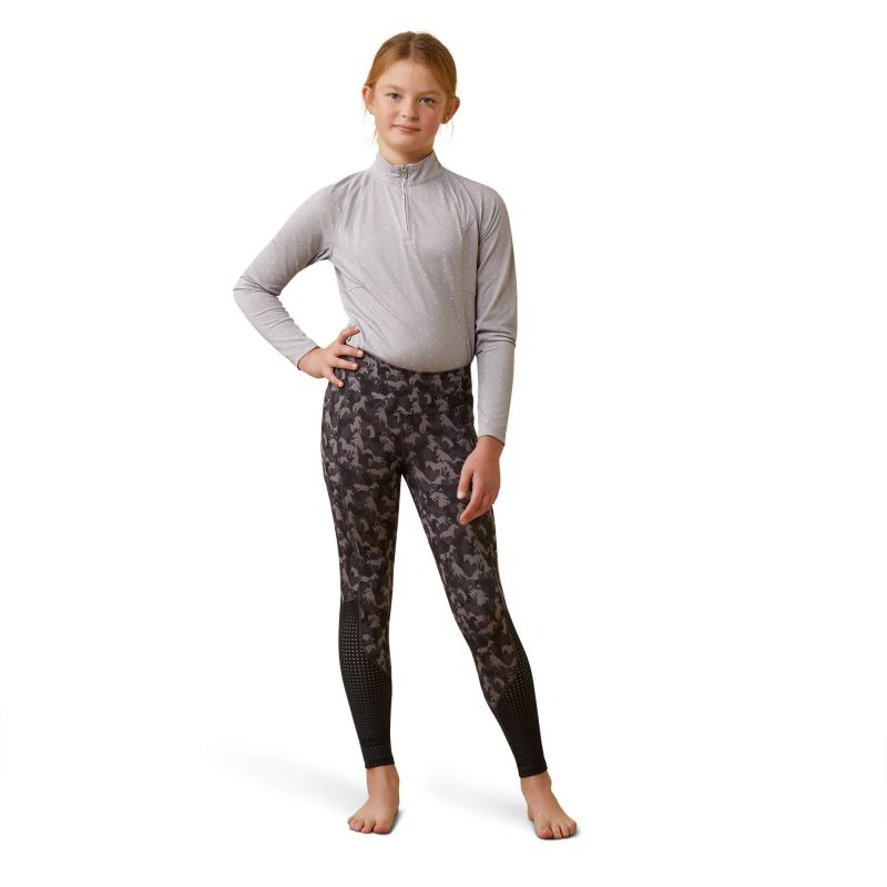 Ariat Eos Full Seat Children's Tights - Periscope Camo Horse-2