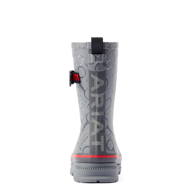 Ariat Kelmarsh Mid Ladies Short Wellies - Grey Bit Print-4