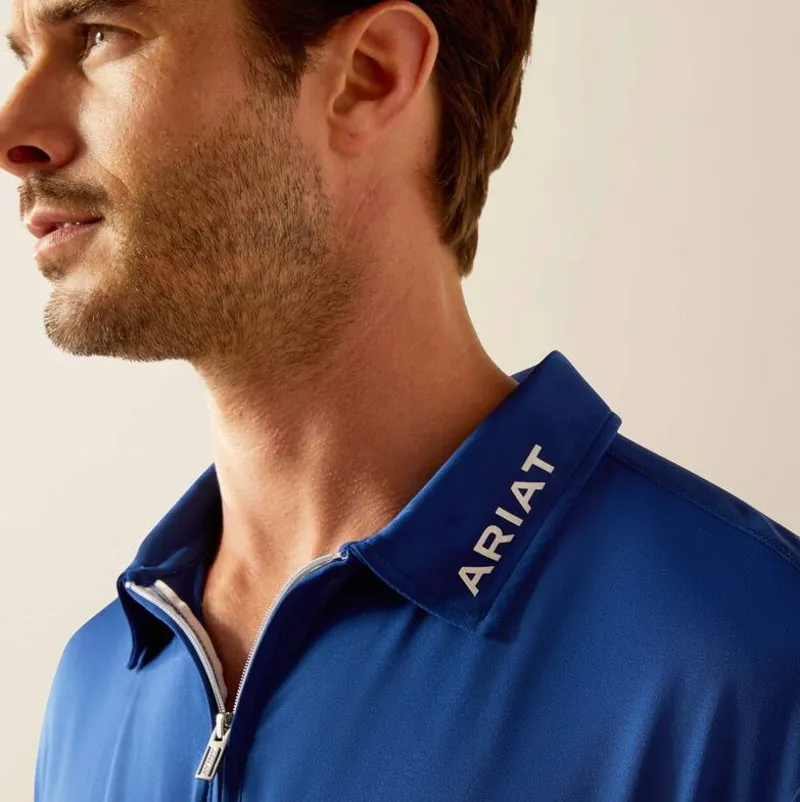 Ariat Men's Bandera Team Quarter Zip Polo Shirt - Sodalight-2