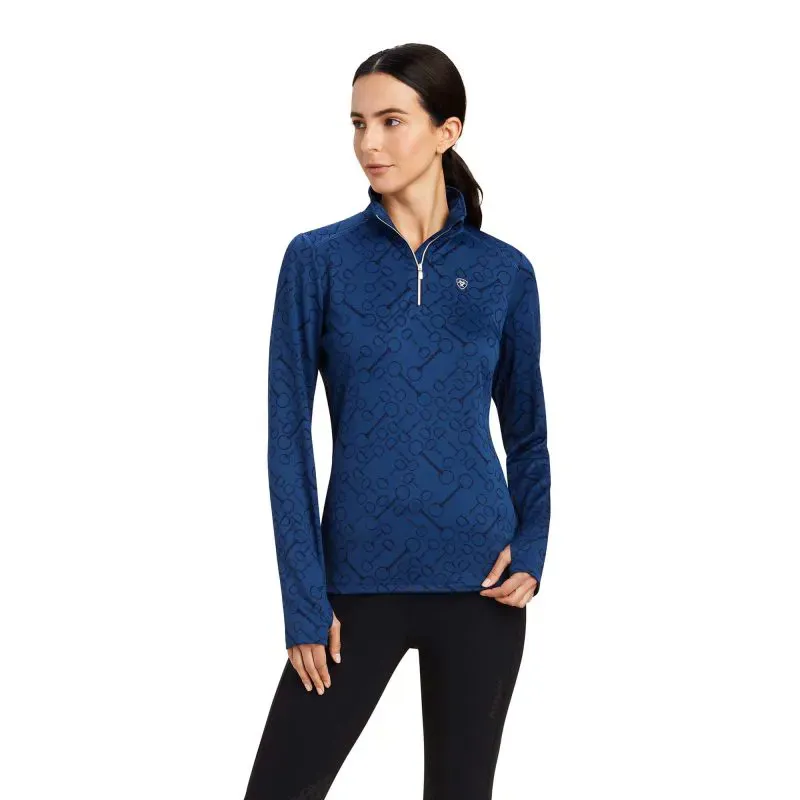 Ariat Prophecy Ladies Quarter Zip Baselayer - Estate Blue