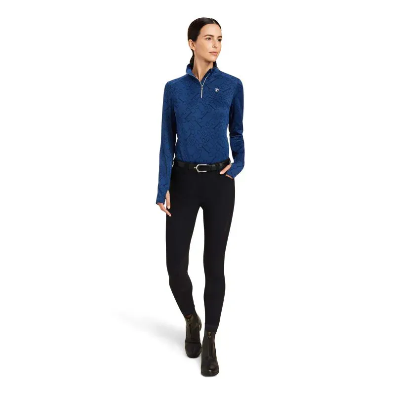 Ariat Prophecy Ladies Quarter Zip Baselayer - Estate Blue-1