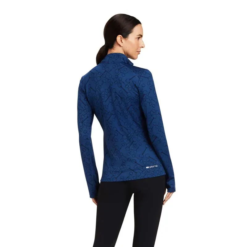 Ariat Prophecy Ladies Quarter Zip Baselayer - Estate Blue-2