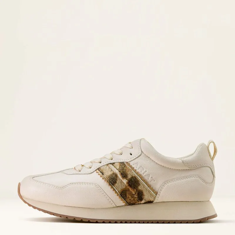 Ariat Ranch Runner Trainers - Bright Cream / Gilded Leopard