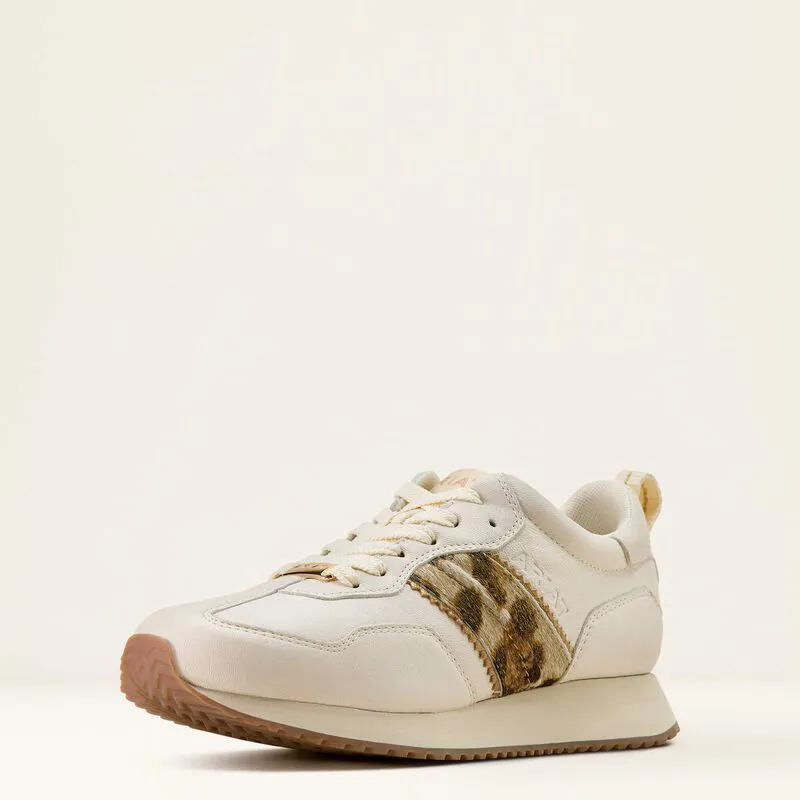 Ariat Ranch Runner Trainers - Bright Cream / Gilded Leopard-1