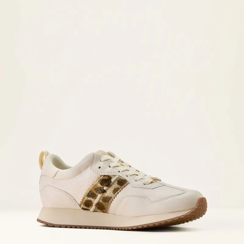 Ariat Ranch Runner Trainers - Bright Cream / Gilded Leopard-2