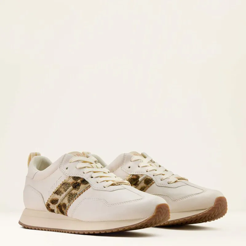 Ariat Ranch Runner Trainers - Bright Cream / Gilded Leopard-3