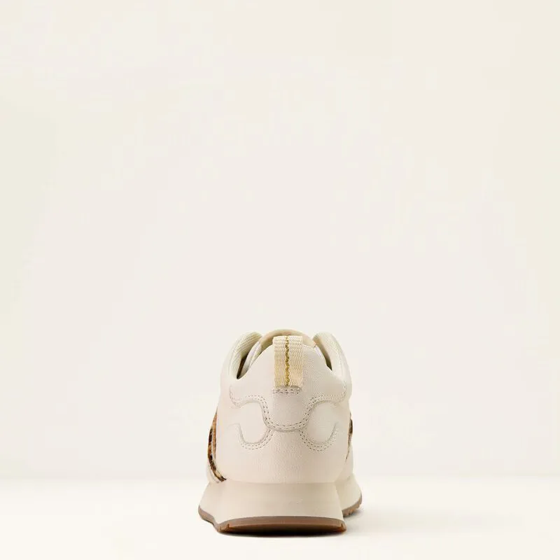 Ariat Ranch Runner Trainers - Bright Cream / Gilded Leopard-5