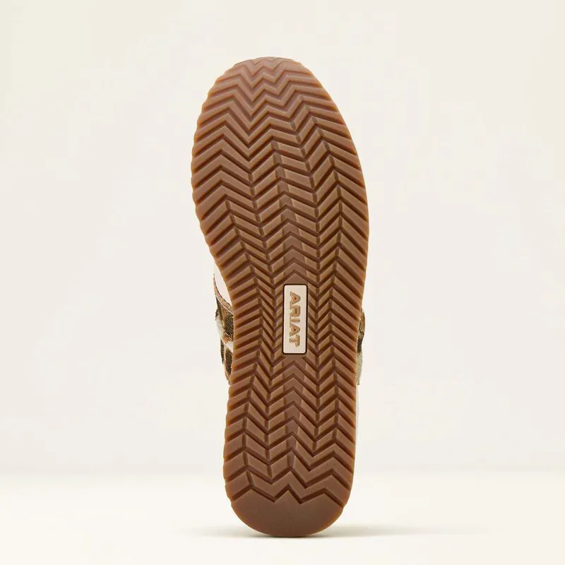 Ariat Ranch Runner Trainers - Bright Cream / Gilded Leopard-6