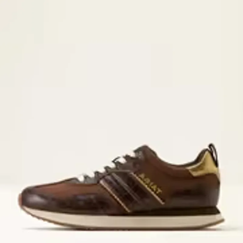 Ariat Ranch Runner Trainers - Aged Tan/ Luxe Espresso-1