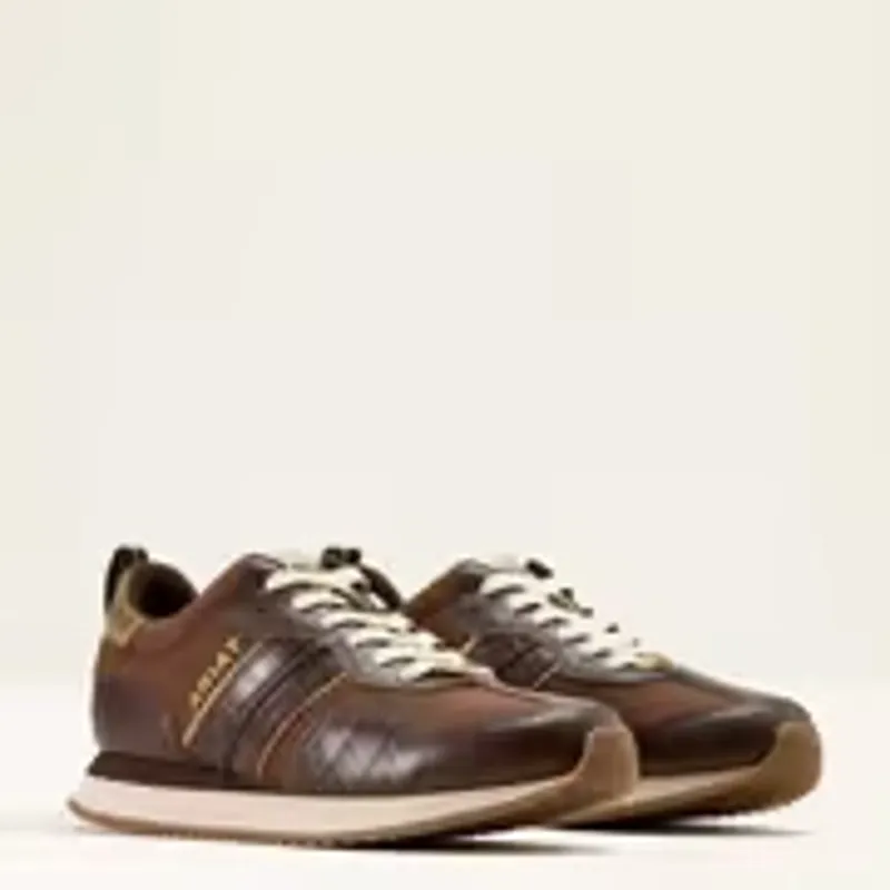 Ariat Ranch Runner Trainers - Aged Tan/ Luxe Espresso-3