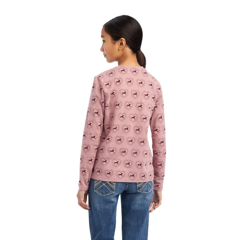 Ariat So Love Girls Long Sleeve T Shirt XS - Nostalgia Rose-1