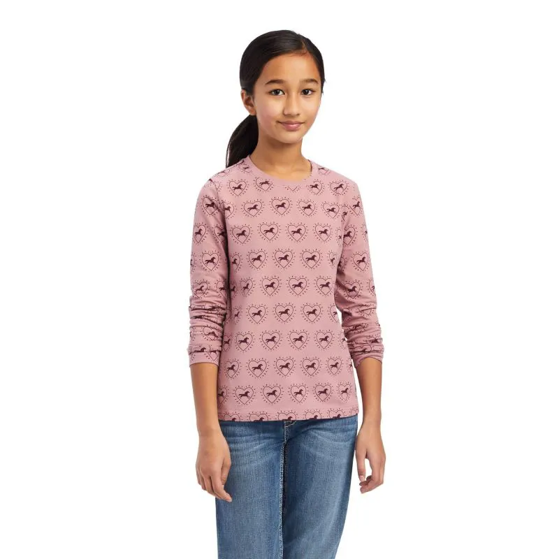 Ariat So Love Girls Long Sleeve T Shirt XS - Nostalgia Rose