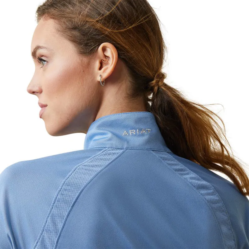 Ariat Sunstopper 2.0 Quarter Zip Ladies Baselayer - Ashleigh Blue-3