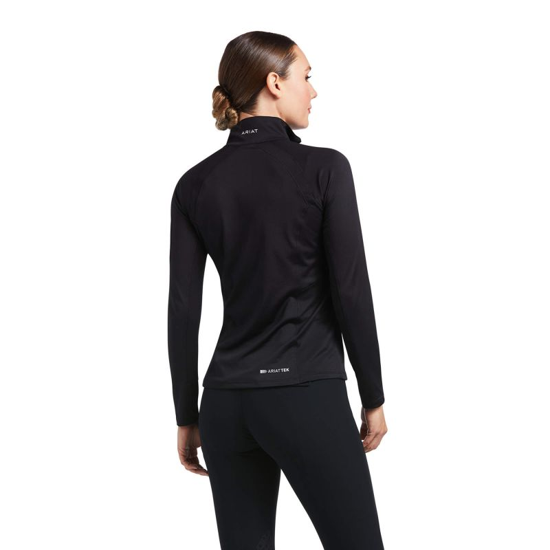 Ariat Sunstopper 2.0 Quarter Zip Ladies Baselayer - Black-1